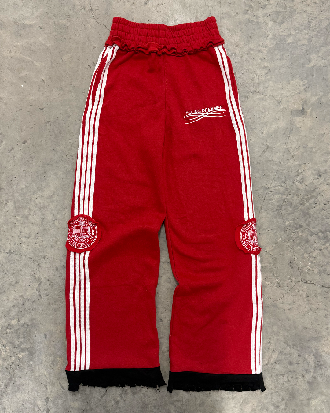 Red "Academy" Striped Sweats