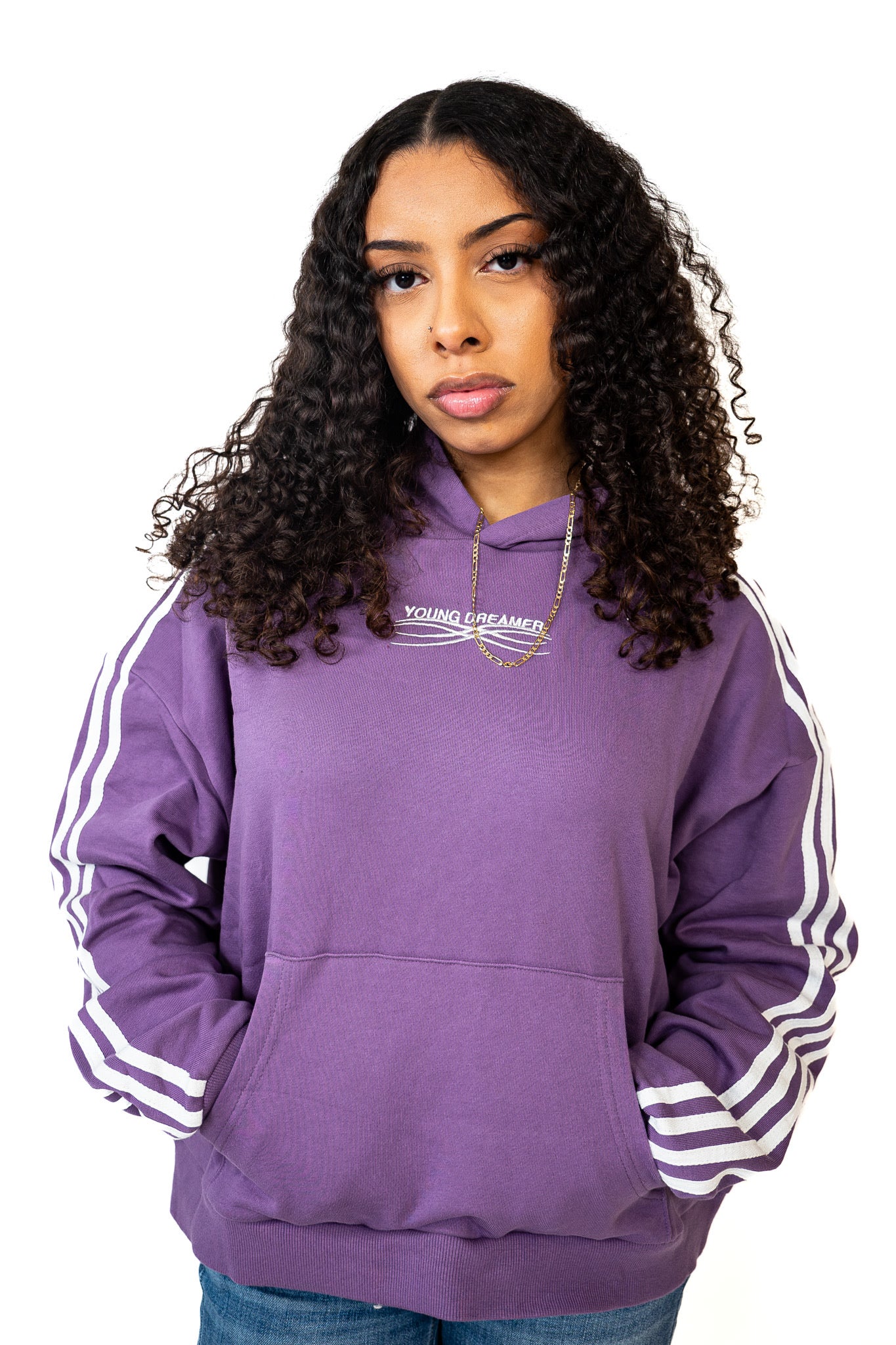 Purple "Striped hoodie"