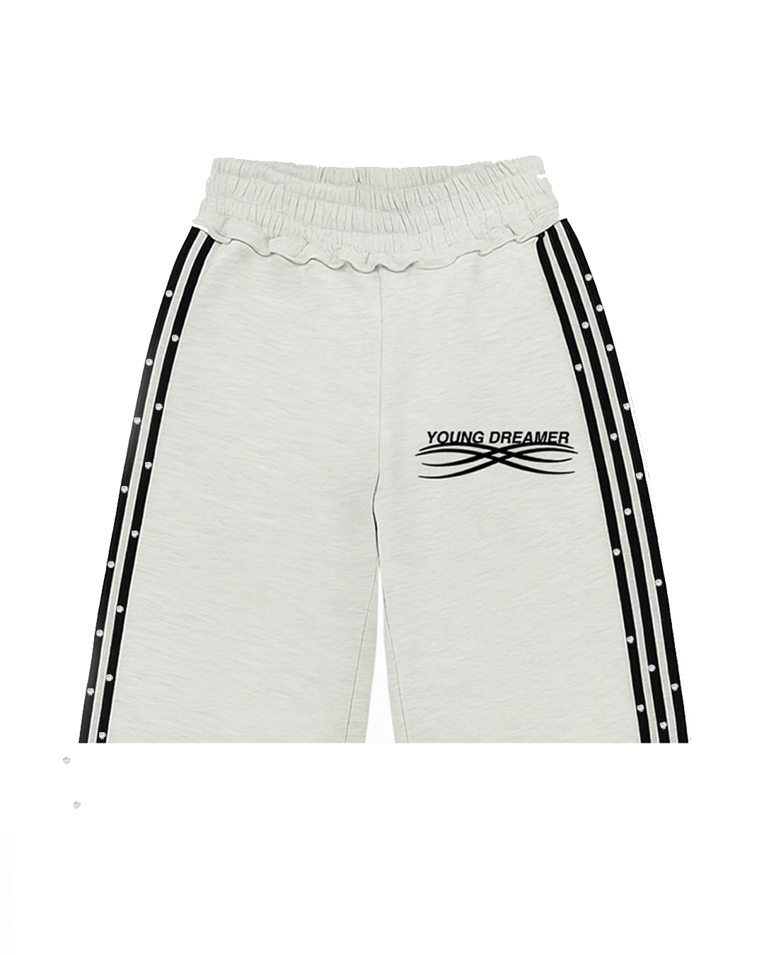 Grey "Striped" 3/4 Sweatshorts