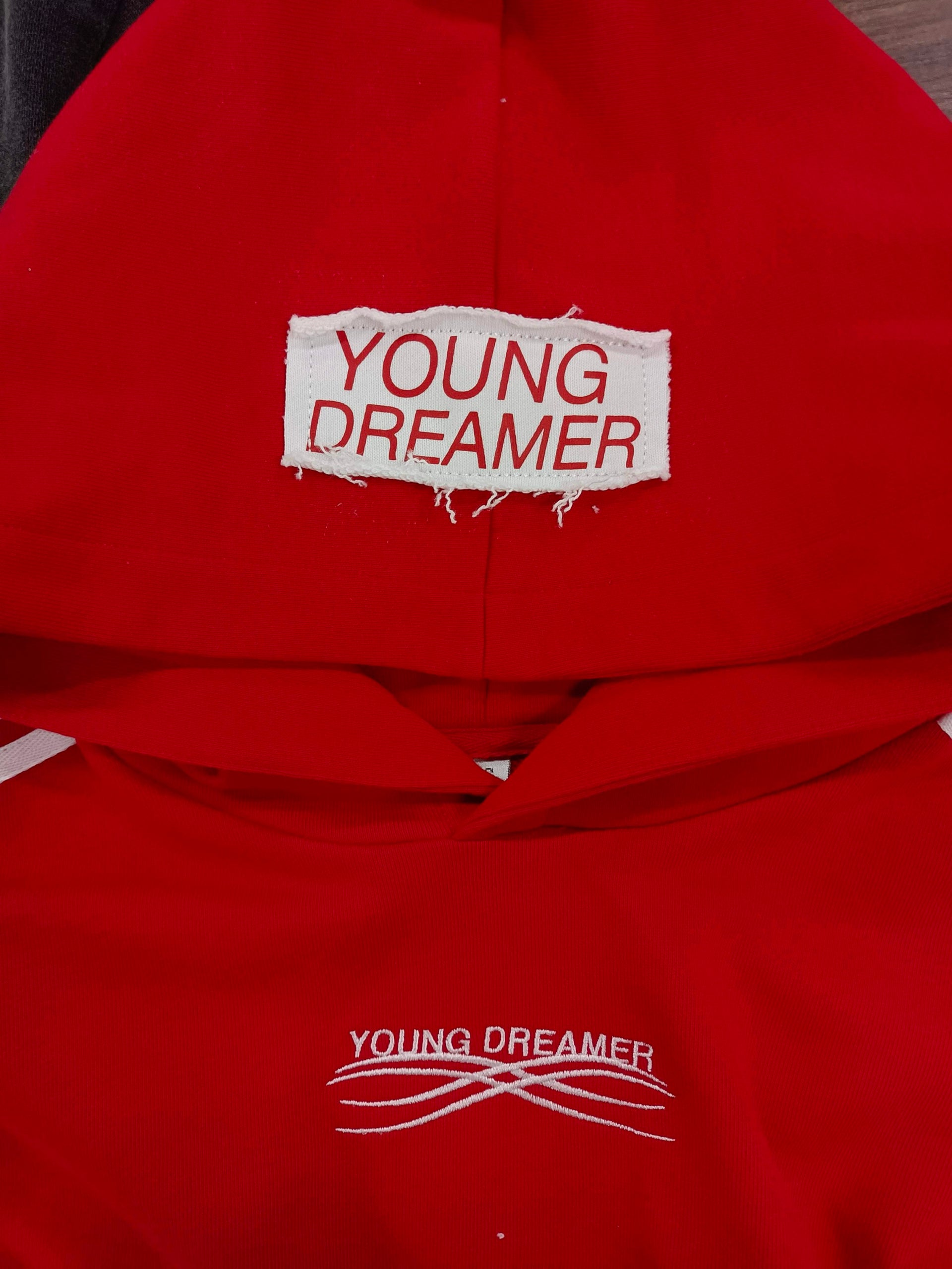 Red "Striped hoodie"