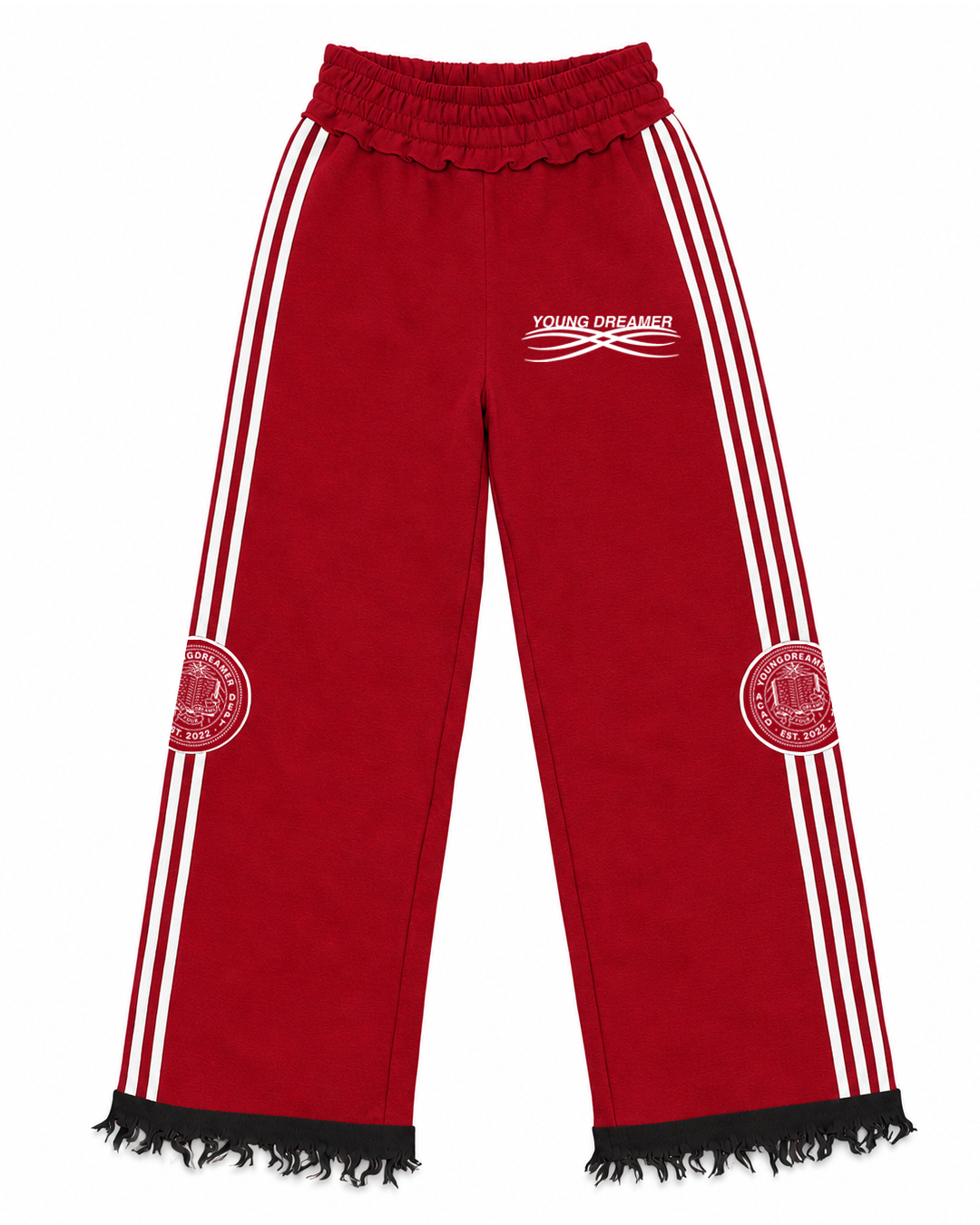 Red "Academy" Striped Sweats